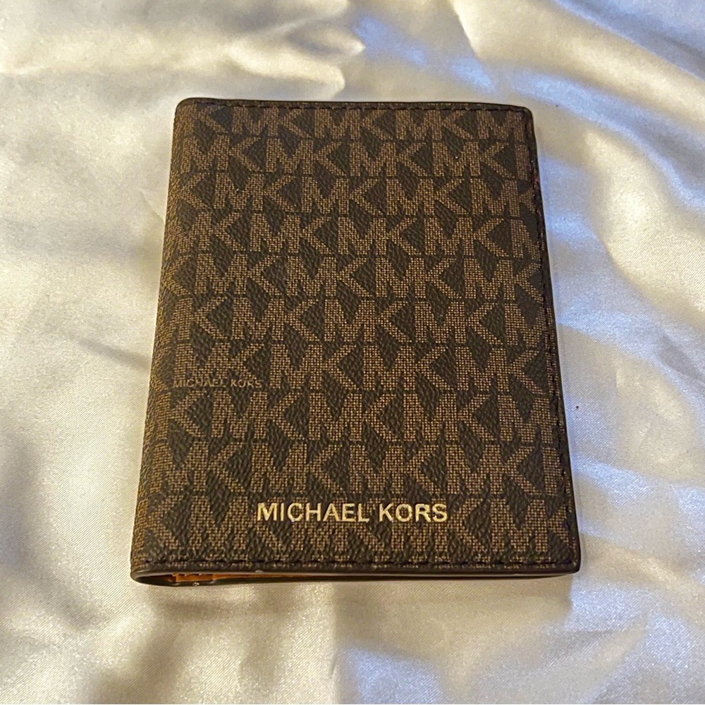 Michael Kors Brown Key & Card Holder with Signature MK Monogram